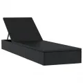 Transat 1 pc avec table noir résine tressée