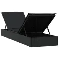 Transat 1 pc avec table noir résine tressée