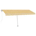 Auvent automatique capteur de vent/LED 500x300cm Jaune et blanc