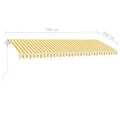 Auvent automatique capteur de vent/LED 500x300cm Jaune et blanc