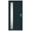 Porte d'entrée anthracite 98x208 cm PVC