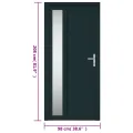 Porte d'entrée anthracite 98x208 cm PVC