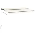 Auvent automatique avec capteur de vent et LED 450x300 cm Crème