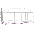Tente de réception pliable avec parois Anthracite 3x6 m
