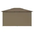 Chapiteau de jardin avec rideaux 4x3 m Taupe 180 g/m²