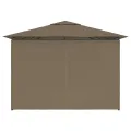 Chapiteau de jardin avec rideaux 4x3 m Taupe 180 g/m²