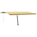Auvent automatique sur pied 500x350 cm Jaune/Blanc