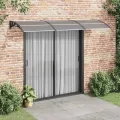Auvent de porte Noir 300x100 cm Polycarbonate