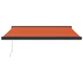 Auvent rétractable orange et marron 3x2,5 m tissu et aluminium