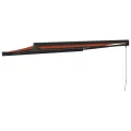 Auvent rétractable orange et marron 3x2,5 m tissu et aluminium