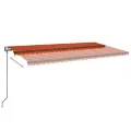 Auvent automatique capteur de vent LED 600x350 cm Orange marron