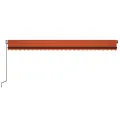 Auvent automatique capteur de vent LED 600x350 cm Orange marron