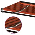 Auvent automatique capteur de vent LED 600x350 cm Orange marron