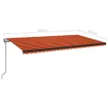Auvent automatique capteur de vent LED 600x350 cm Orange marron