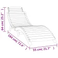 Chaise longue blanc 184x55x64 cm bois massif d'acacia