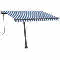 Auvent automatique sur pied 300x250 cm Bleu/Blanc