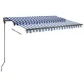 Auvent automatique sur pied 300x250 cm Bleu/Blanc