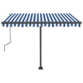 Auvent automatique sur pied 300x250 cm Bleu/Blanc