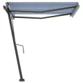 Auvent automatique sur pied 300x250 cm Bleu/Blanc