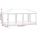 Tente de réception pliable avec parois Noir 3x6 m