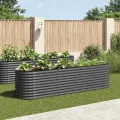 Lit surélevé de jardin 320x80x81 cm Acier galvanisé Gris