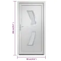 Porte d'entrée Blanc 88x200 cm PVC
