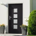 Porte d'entrée anthracite 108x200 cm PVC