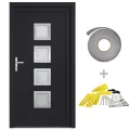 Porte d'entrée anthracite 108x200 cm PVC