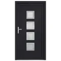 Porte d'entrée anthracite 108x200 cm PVC