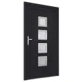 Porte d'entrée anthracite 108x200 cm PVC