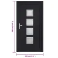Porte d'entrée anthracite 108x200 cm PVC