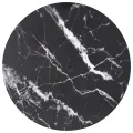 Dessus de table noir Ø60x0,8cm verre trempé avec design marbre