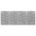 Abri pour quatre poubelles 276,5x77,5x112,5 cm Inox
