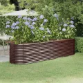 Lit surélevé de jardin Acier enduit de poudre marron