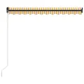 Auvent manuel rétractable avec LED 300x250 cm Jaune et blanc