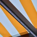 Auvent manuel rétractable avec LED 300x250 cm Jaune et blanc