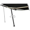 Auvent manuel rétractable avec LED 300x250 cm Anthracite