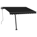 Auvent manuel rétractable avec LED 300x250 cm Anthracite