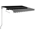 Auvent manuel rétractable avec LED 300x250 cm Anthracite