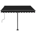 Auvent manuel rétractable avec LED 300x250 cm Anthracite