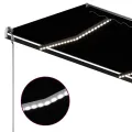 Auvent manuel rétractable avec LED 300x250 cm Anthracite
