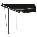 Auvent manuel rétractable avec LED 3x2,5 m Anthracite