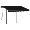 Auvent manuel rétractable avec LED 3x2,5 m Anthracite