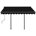 Auvent manuel rétractable avec LED 3x2,5 m Anthracite