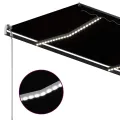 Auvent manuel rétractable avec LED 3x2,5 m Anthracite