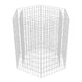 Lit surélevé à gabion hexagonale 100x90x100 cm