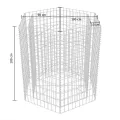 Lit surélevé à gabion hexagonale 100x90x100 cm