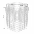 Lit surélevé à gabion hexagonale 100x90x100 cm