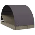 Transat 2 places avec toit rond gris 211x112x140 cm