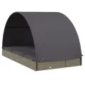 Transat 2 places avec toit rond gris 211x112x140 cm